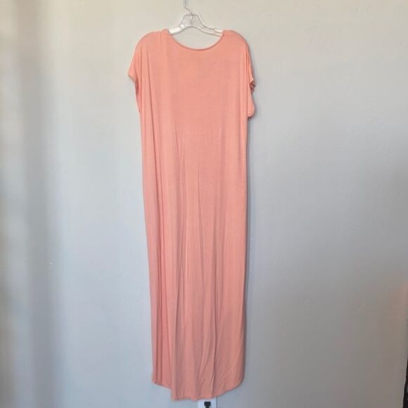 Lilypad Neon Coral Tee Shirt Dress - Picture 2 of 4